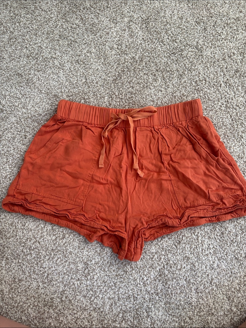 SHEIN Rust Drawstring Waist Casual Athletic Shorts